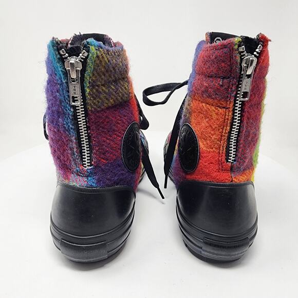 Converse X Woolrich Plaid High Top Sneakers Women 6.5 Multicolor Wool Chuck - Picture 7 of 15